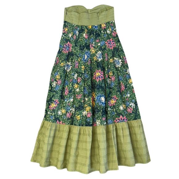 ANTHROPOLOGIE Zosime Halter Green Floral Maxi Dress Boho Size 8 MINT CONDITION - Picture 7 of 10